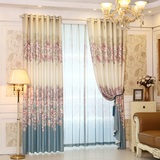 北京上门测量美式田园加厚高档环保棉麻遮光布艺窗帘定做卧室客厅