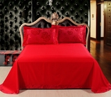 全棉床单 单件 贡缎提花纯棉床单 欧式圆角1.5米1.8米2.0米特价