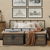 新滢铁艺床 双人床 美式床架 简约复古欧式