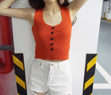 韩版毛线衫百搭背心女 短款夏季新款修身显瘦打底衫打底无袖T恤潮