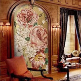 牡丹玫瑰花 精剪瓷砖马赛克拼图水晶玻璃拼画装饰玄关背景墙壁画