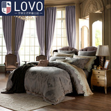 lovo家纺罗莱 出品奢华欧式床上用品床单被套四件套件 维斯特
