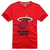 2016夏季新品NBA系列篮球运动T恤短袖热火篮球球衣纯棉圆领大码潮