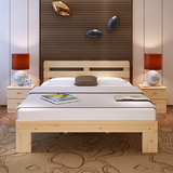 包邮加厚款实木床松木床单人床1米宽1.2 1.5 1.8米单人双人儿童床
