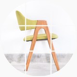 北欧A字椅实木餐椅布艺休闲椅简易舒适扶手椅水曲柳餐桌椅