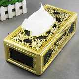欧式纸巾盒 金色创意个性时尚纸巾抽纸盒 高档餐厅酒店餐桌纸抽盒