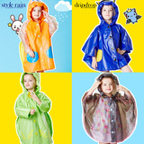 dripdrop天生萌物儿童雨衣书包位男女童宝宝时尚可爱雨衣雨披学生