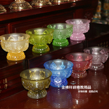 藏密佛教用品琉璃浮雕八吉祥供碗供杯圣水杯八供碗七宝石供碗佛具