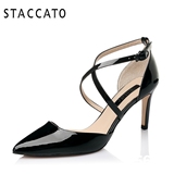 Staccato/思加图夏季专柜同款牛皮高跟尖头女凉鞋9UE06AK5