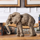 [W]奇居良品 现代客厅书桌面脂石工艺装饰品摆件 禅境系列 大象n