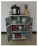 包邮简易碗柜碗橱不锈钢铝合金柜子厨房柜储物柜灶台柜餐边柜特价