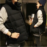 韩国代购15冬装新款学生短款加厚马甲女学院风羽绒棉背心坎肩外套
