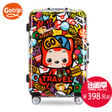gotrip铝框拉杆箱阿狸香港卡通可爱旅行箱20/24英寸万向轮行李箱