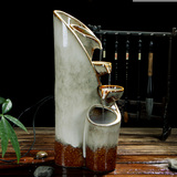 家居饰品陶瓷花瓶 流水喷泉摆件 客厅风水轮桌面插花器卧室加湿器