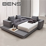 BENS奔斯布艺床榻榻米床可拆洗布床双人床1.5米1.8米现代婚床9217