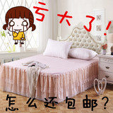 新款韩版公主蕾丝床罩床裙单件床单夏季纯色床笠1.21.51.8m米床群