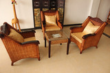 厂家直销 印尼天然藤 茶楼酒店 休闲舒适藤椅 藤沙发组合椅 五件
