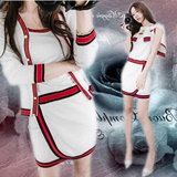 2016韩国夏秋女装小香风三件套甜美减龄连衣裙显瘦针织包裙套装潮