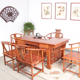 花梨木 茶桌椅组合功夫茶台 实木 非洲花梨木中式仿古茶艺泡茶桌