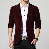 香港代购Zara男装新款韩版修身男士休闲西服平绒金丝绒小西装外套