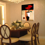 欧式风格经典玫瑰餐厅卧室装饰画现代客厅挂画酒店壁画单幅无框画