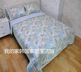 韩国外贸双面贡缎纯棉绗缝空调被夏凉被床垫三件套加厚床单可水洗