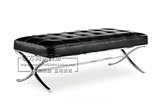 后现代黑色pu皮长条凳子床尾凳梳妆凳床边凳欧式不锈钢沙发矮凳子