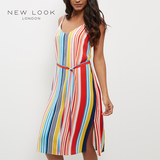 NEW LOOK2016夏季新款女裙彩色条纹连衣裙|381206589