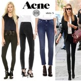 美国代购ACNE Skin5系列明星同款显瘦中腰弹性九分小脚牛仔裤女