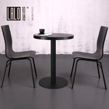 拉洛 黑色洽谈小圆桌 简约设计咖啡桌 双人位快餐圆桌 奶茶店桌子