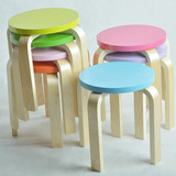 儿童弯脚凳实木凳弯曲木圆凳矮凳凳宜家时尚韩式彩色圆凳子板凳