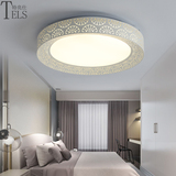 客厅LED圆形吸顶灯 韩式简约现代创意温馨房间灯铁艺无极调光灯饰