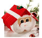 新款圣诞老人 3D毛线绣纸巾盒套件 DIY手工立体十字绣抽纸盒包邮
