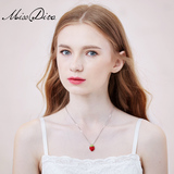 Miss Diva莓果 2015新款简约设计红色镶钻吊坠百搭项链配饰品