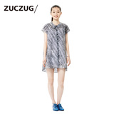 ZUCZUG/素然 Z系列 印杂色薄棉布衬衫式连衣裙 Z141DR15