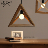 餐厅吊灯宜家创意酒吧工程灯具现代简约木头框艺术餐客厅书房吊灯