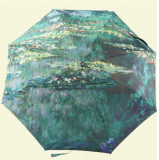 莫奈名画油画睡莲图案三折便携个性文艺晴雨伞