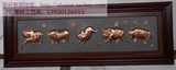 五福图好运猪紫铜浮雕室内壁画挂装饰框客厅开业商店家居影壁墙