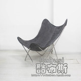 酷布斯创意复古欧式厚帆布躺椅 真皮躺椅 休闲躺椅 客厅休闲躺椅