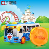哆啦A梦公共巴士遥控车摇摆特技车声音感应汽车电动模型儿童玩具
