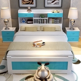 现代简约实木床 书架床1米1.2米松木床儿童床简易双人床1.5 1.8米