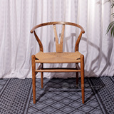 老榆木实木餐椅北欧y椅靠背书桌椅咖啡圈椅现代设计叉骨休闲椅子