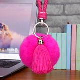 韩国创意礼品冰丝獭兔毛球钥匙挂件钥匙链可爱毛绒汽车钥匙扣女包
