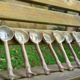 手工陶瓷餐具 勺子饭勺汤勺 创意可爱手绘长柄瓷勺磨砂粗陶 包邮
