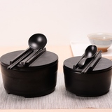 日式餐具泡面碗创意方便面碗仿陶瓷密胺日本大号带盖套装泡面桶