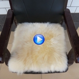 澳洲纯羊毛坐垫 冬季长毛绒真皮学生椅子垫 布艺加厚老板电脑座垫