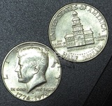 东门收藏 美国钱币 1976年D版美国独立200周年50美分纪念币 半元