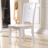 新品现代白色烤漆实木餐椅 韩式田园餐椅 简约木质 酒店餐厅椅子