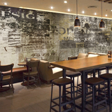 复古怀旧涂鸦壁纸 咖啡厅ktv服装店铺背景墙纸个性创意大型壁画