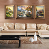 北欧欧式风景装饰画客厅沙发背景墙后面挂画简欧油画美式组合壁画